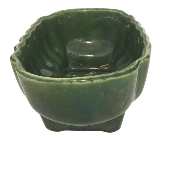 VTG UPCO Ungemach Pottery Co 370 USA Green 6" Ceramic Planter Original Label MCM - Picture 4 of 9